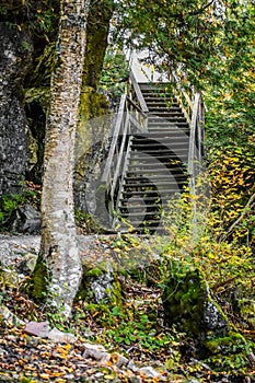 Stairway at Cherney Maribel Caves County Park