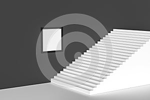 The stairway in the daylight with white background, 3d rendering