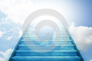 Stairway going up to white light