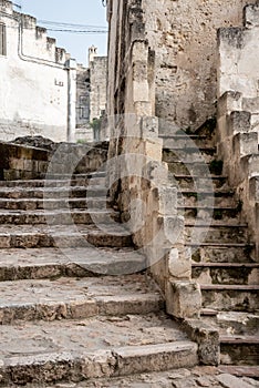Stairway in the historic downtown of Matea, Southern Italy