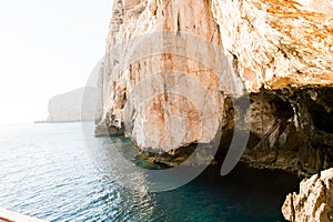 The stairway leading to the Neptune`s Grotto, in Capo Caccia cliffs, near Alghero, in Sardinia, Italy