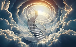 Stairway Leading Up To Heavenly Sky Toward The Light