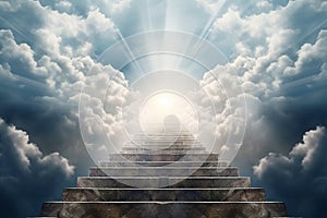 Stairway leading up to sky. Stairway to heaven.