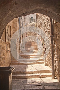 Stairway in Jerusalem, Israel photo