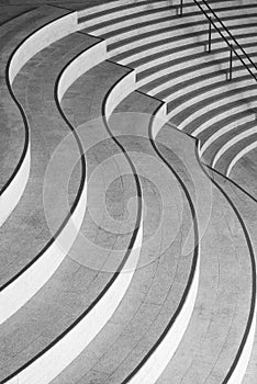 Stairway of modern architecture. Building abstract background in monochrome