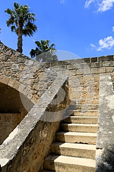 Stairway in old castle