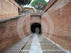 Stairway in the Palace of the Kings of Majorca in Perpignan.