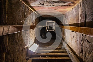 Stairway in the Red Pyramid in Dahshur, Egy