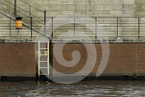 Stairway from the river, the elements provide symmetry to the scene. photo