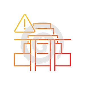 Stairway safety gates gradient linear vector icon