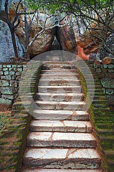 Stairway in Sigiriya Lion Castle