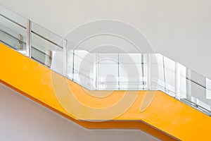 Stairway with stanless steel banister architure photo