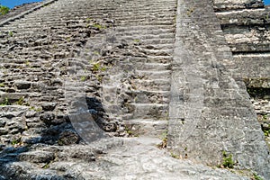 Stairway of Talud-Tablero temple at the archaeological site Tikal, Guatema photo