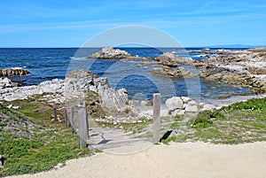 Stairway to Asilomar State beach in Pacific Grove, California