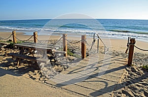 Stairway to beach in the Crystal Cove State Park.