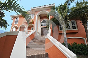 Stairway to elegant mansion