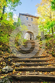 Stairway to entering gate on Muransky hrad castle