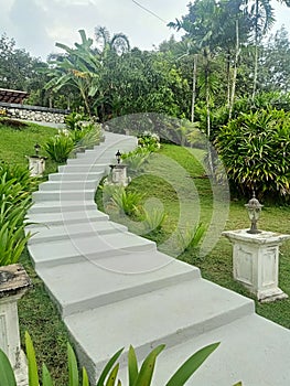 Stairway to garden at villa in Pasir putih Kelantan