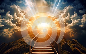 stairway to heaven, bridge leading to heaven, to the ultimate goal, achieving success, meeting God, symbol of