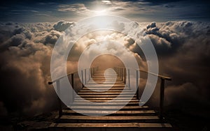 stairway to heaven, bridge leading to heaven, to the ultimate goal, achieving success, meeting God, symbol of