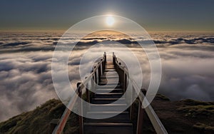 stairway to heaven, bridge leading to heaven, to the ultimate goal, achieving success, meeting God, symbol of