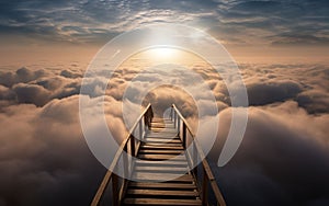 stairway to heaven, bridge leading to heaven, to the ultimate goal, achieving success, meeting God, symbol of