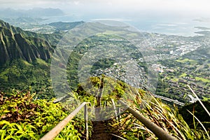 Stairway to Heaven in Oahu island Hawaii photo