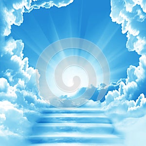 Stairway to Heaven. Stairs in sky.