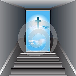 Stairway to Heaven. Way to God. The Cross of Jesus Christ