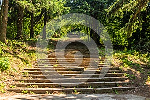 Stairway to the Liberty Memorial on Shipka Peak, Bulgar