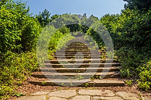 Stairway to the Liberty Memorial on Shipka Peak, Bulgar