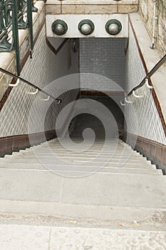 Stairway to Metro Subway, Paris, France