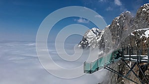 stairway to nothingness-Skywalk at Dachstein mountain glacier, Steiermark, Austria