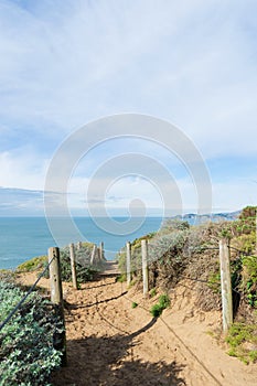 Stairway to ocean beach in Sanfrancisco