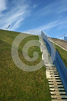 Stairway to road