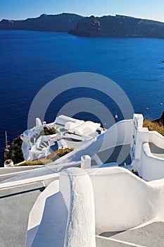 Stairway to sea in Santorini