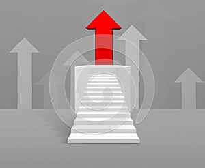 stairway to success background pointing arrow graph