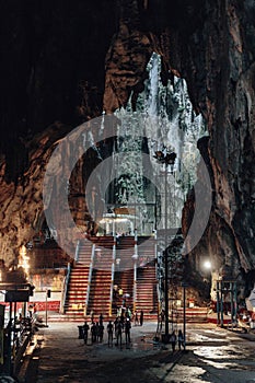 Stairway to the temple Inside Batu Caves near Kuala Lumpur, Malaysia.