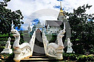 Stairway to the temple on mountain at chiyaphum temple,thailand