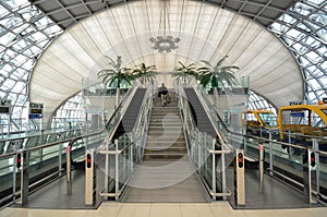 Stairway to terminal at Suvarnabhumi Airport