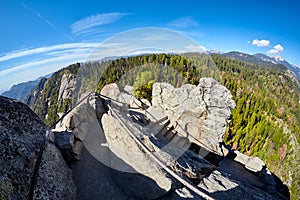 Stairway to the top of Moro Rock, USA.