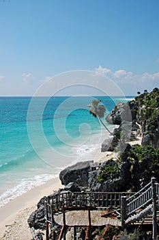 Stairway to tropical beach