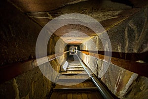 Stairway of the tomb in the center of a pyramid