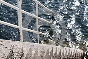 Stairway into water