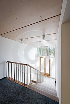 Stairway in wooden office building