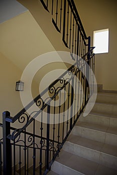 Stairway and Wrought Iron Bannister