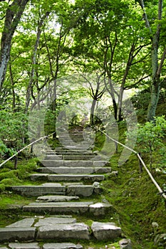 The stairways of Jojakko-ji temple.