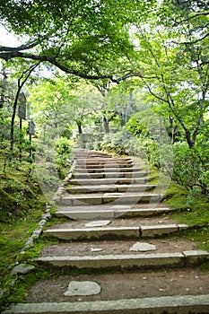 The stairways of Jojakko-ji temple.