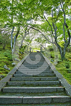 The stairways of Jojakko-ji temple.