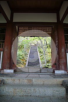 The stairways of Jojakko-ji temple.